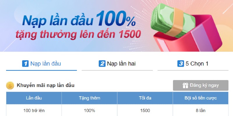 Ưu đãi nạp tiền cực khủng